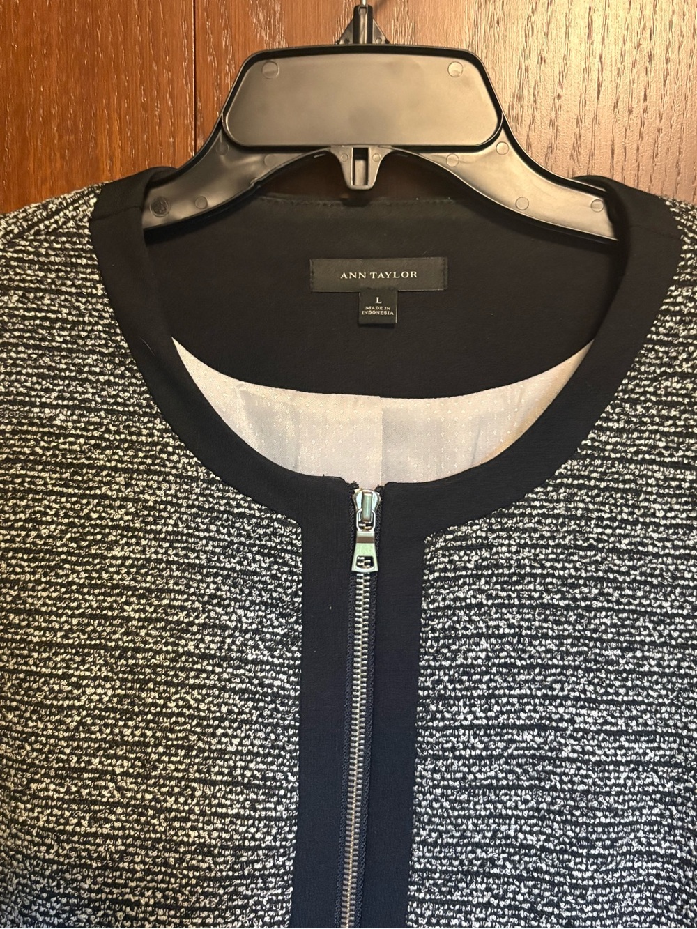 Ann Taylor Black and White Tweed blazer
